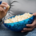 healthy popcorn snacking